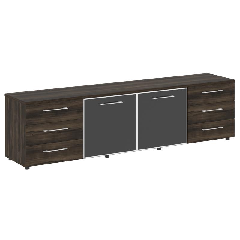 Ялта Тумба модульная LT.TS-4.2 black Дуб Мали/Стекло Black 2188*450*580