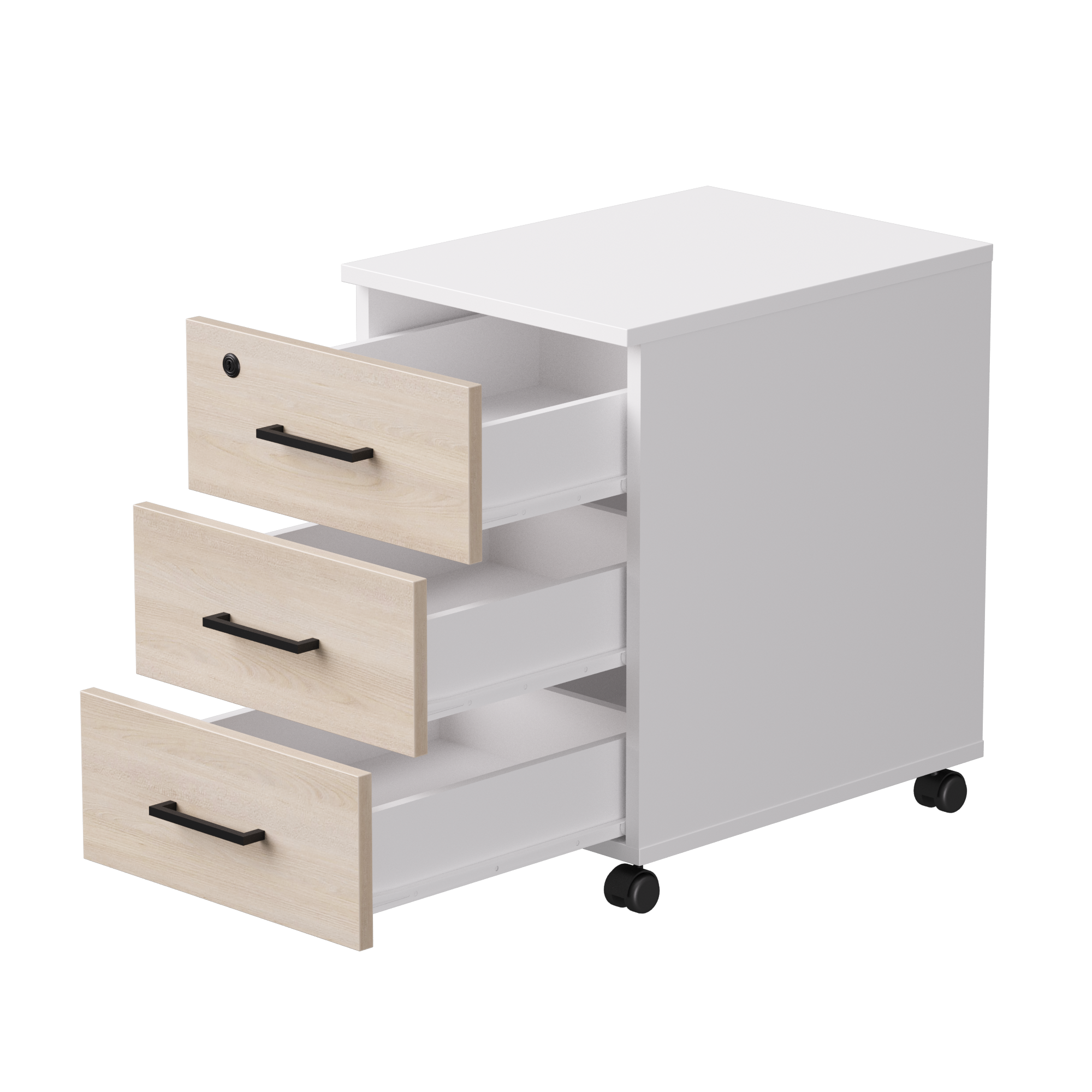 Тумба мобильная Everprof EVO (ЭВО) 406х540х608 Белый/Белый/Дуб Соната