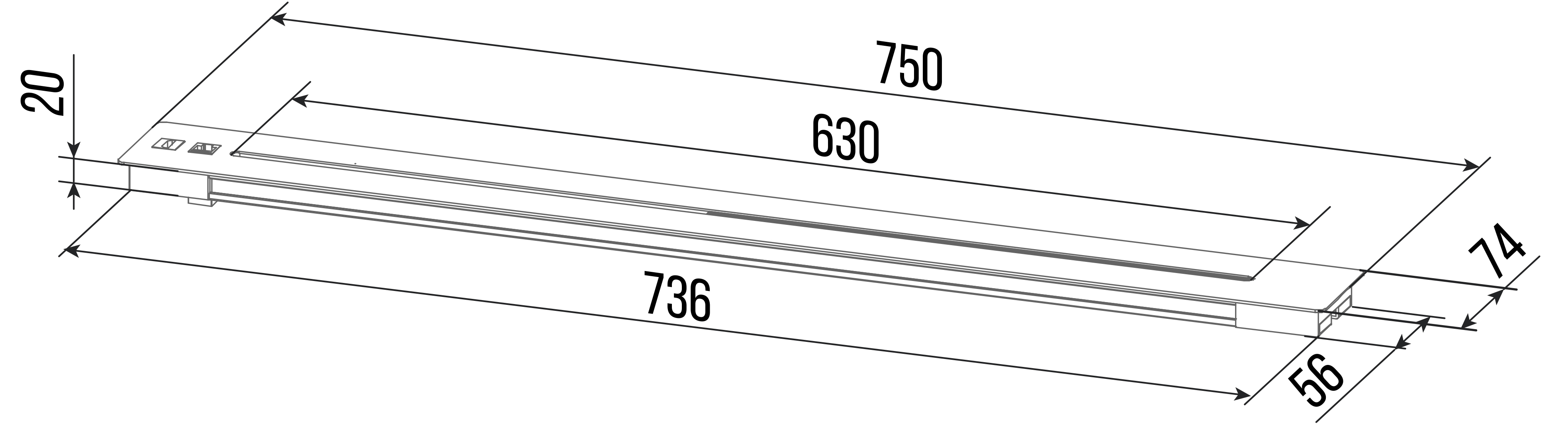 Электрификация Трек SPT-1AB-75-K.N Черный 750*74*1