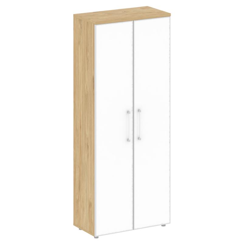 Шифт Шкаф высокий широкий SK.ST-1.10R white Тиквуд Светлый/Стекло White 800*420*1977