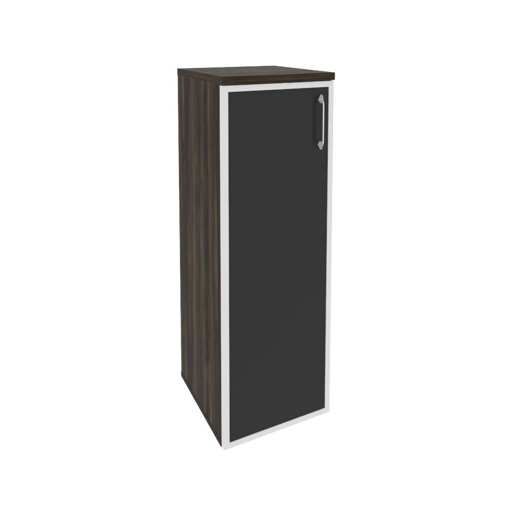 Оникс Шкаф средний узкий левый O.SU-2.4 R (L) black Дуб Мали/Стекло Black 400*420*1207