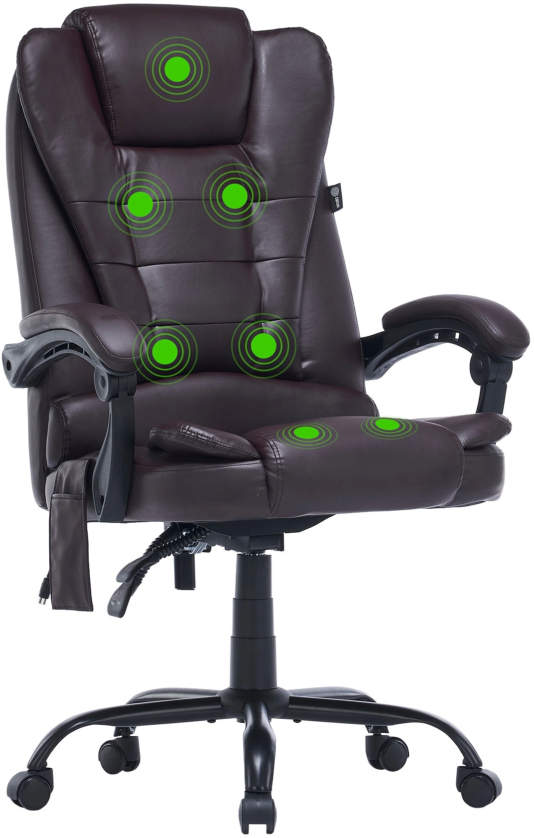 Кресло Cactus CS-CHR-OC03 темно-коричневый экокожа с подголов. крестов.