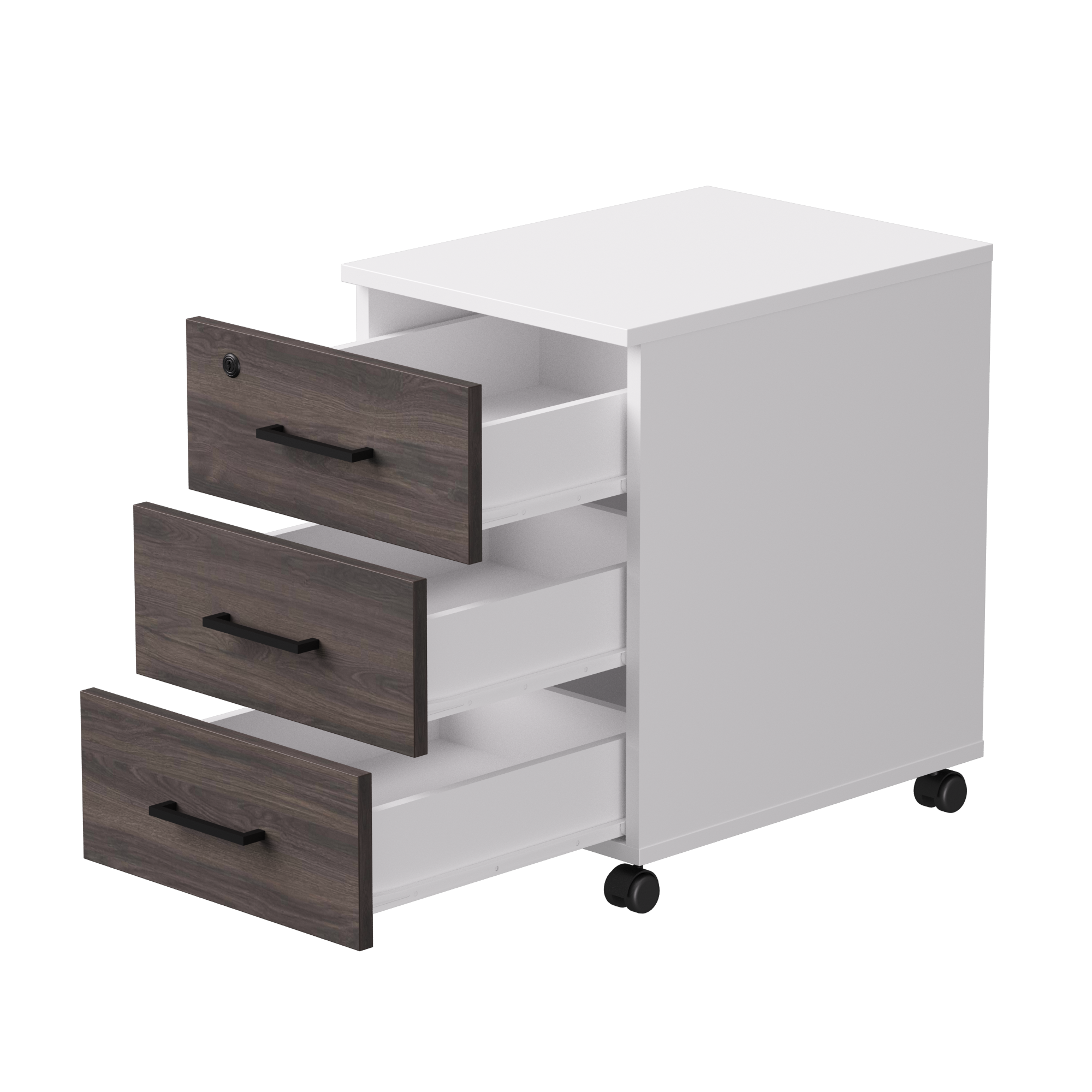 Тумба мобильная Everprof EVO (ЭВО) 406х540х608 Белый/Белый/Дуб Пасадена