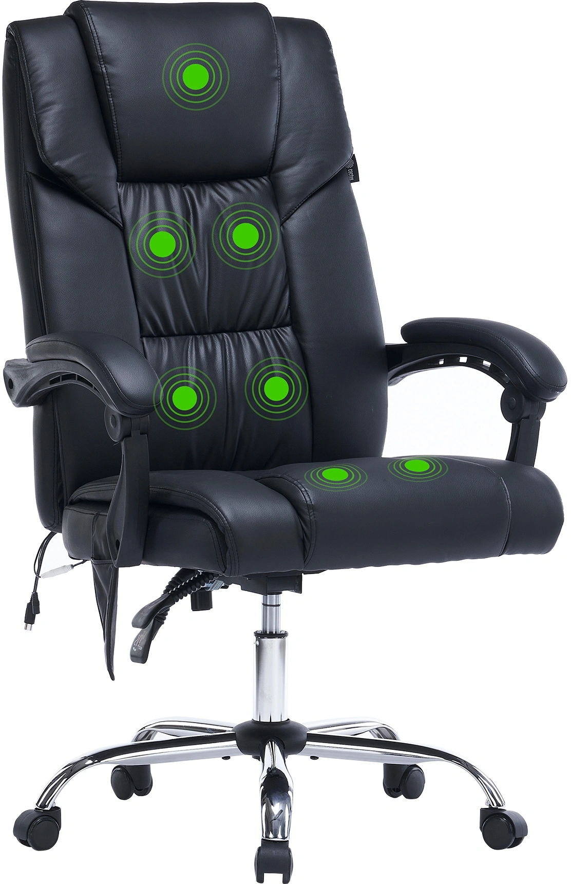 Кресло Cactus CS-CHR-OC02 черный экокожа крестов. сталь