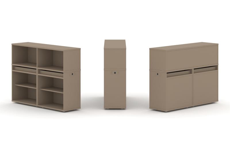 Эстетика Набор №1. Тумба двойная+низкая надставка ES.NB.2N-1 Латте 1500*410*1135