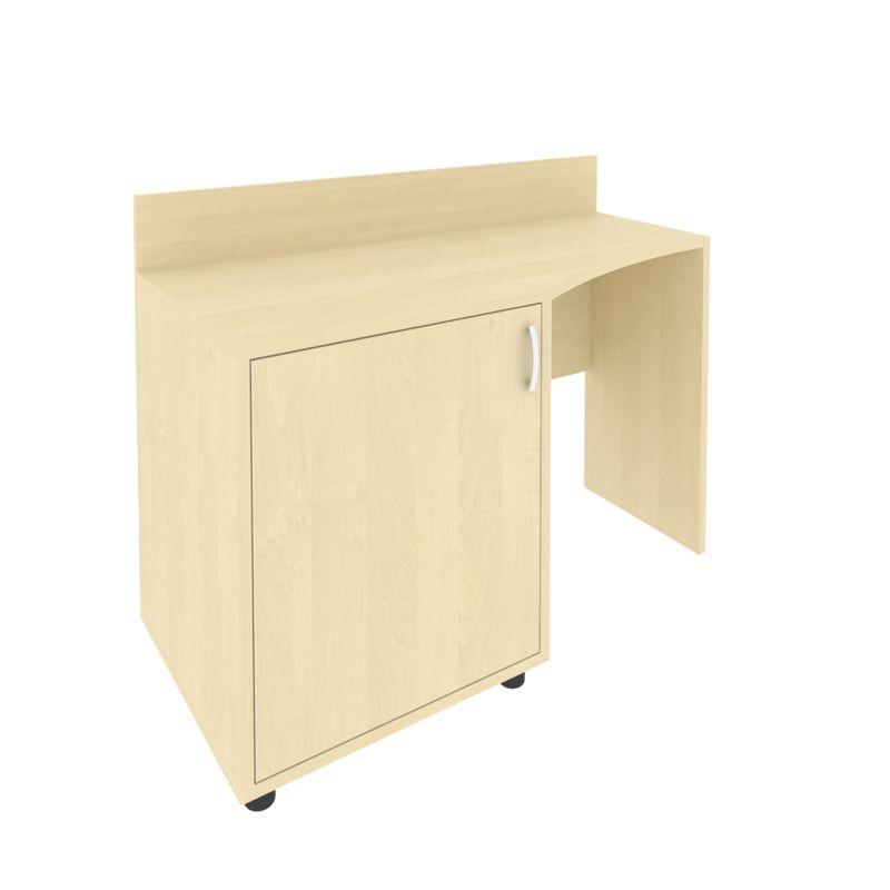 Лайт Стол (узкий) с тумбой и бортиком С-СТУ-120 (L) Клен 1200*550/400*750