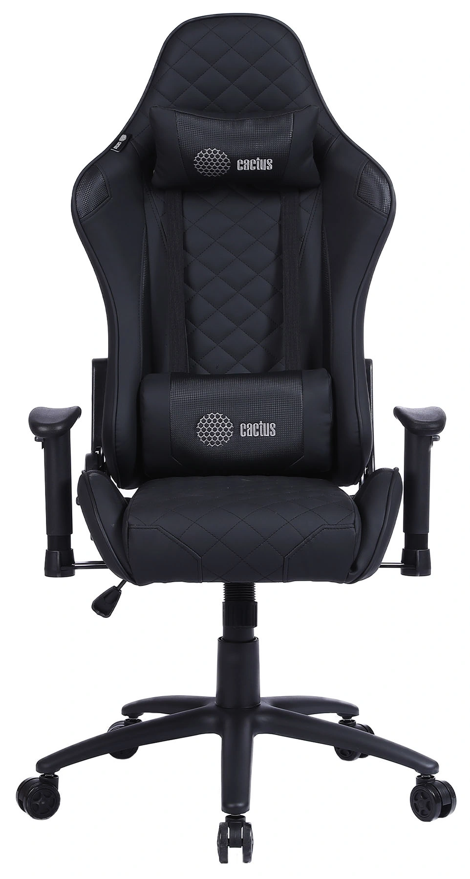 Кресло игровое Cactus CS-CHR-030 черный экокожа с подголов. крестов. сталь