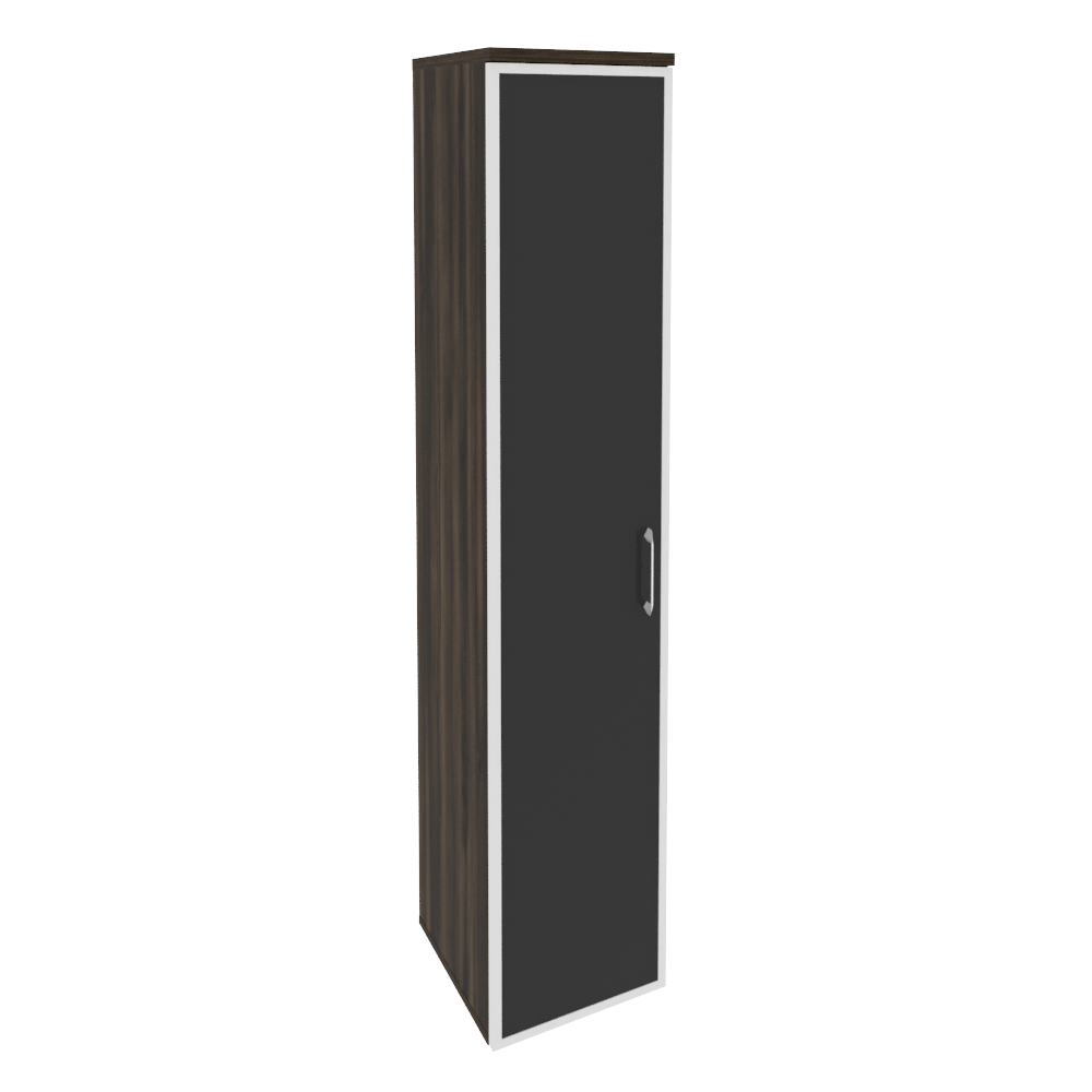 Оникс Шкаф высокий узкий левый O.SU-1.10 R (L) black Дуб Мали/Стекло Black 400*420*1977