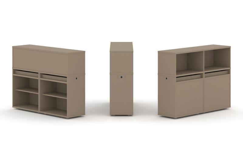 Эстетика Набор №1. Тумба двойная+низкая надставка ES.NB.2N-1 Латте 1500*410*1135