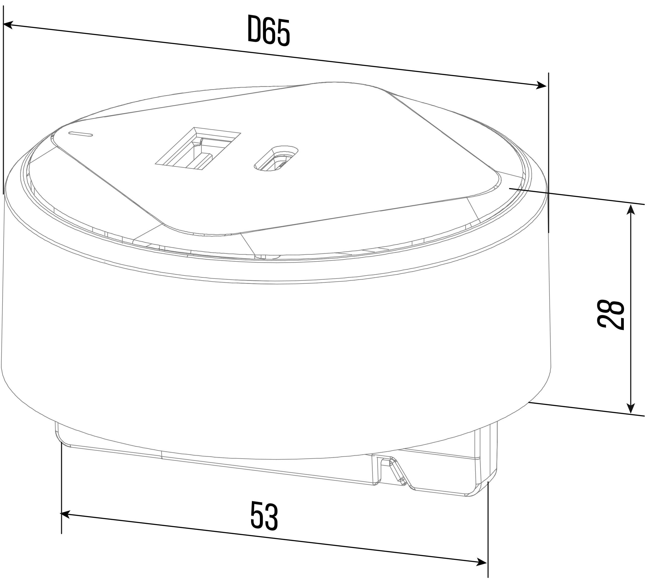 Электрификация Адаптер трековой розетки USB/Type-C T21R-B.N Черный d65